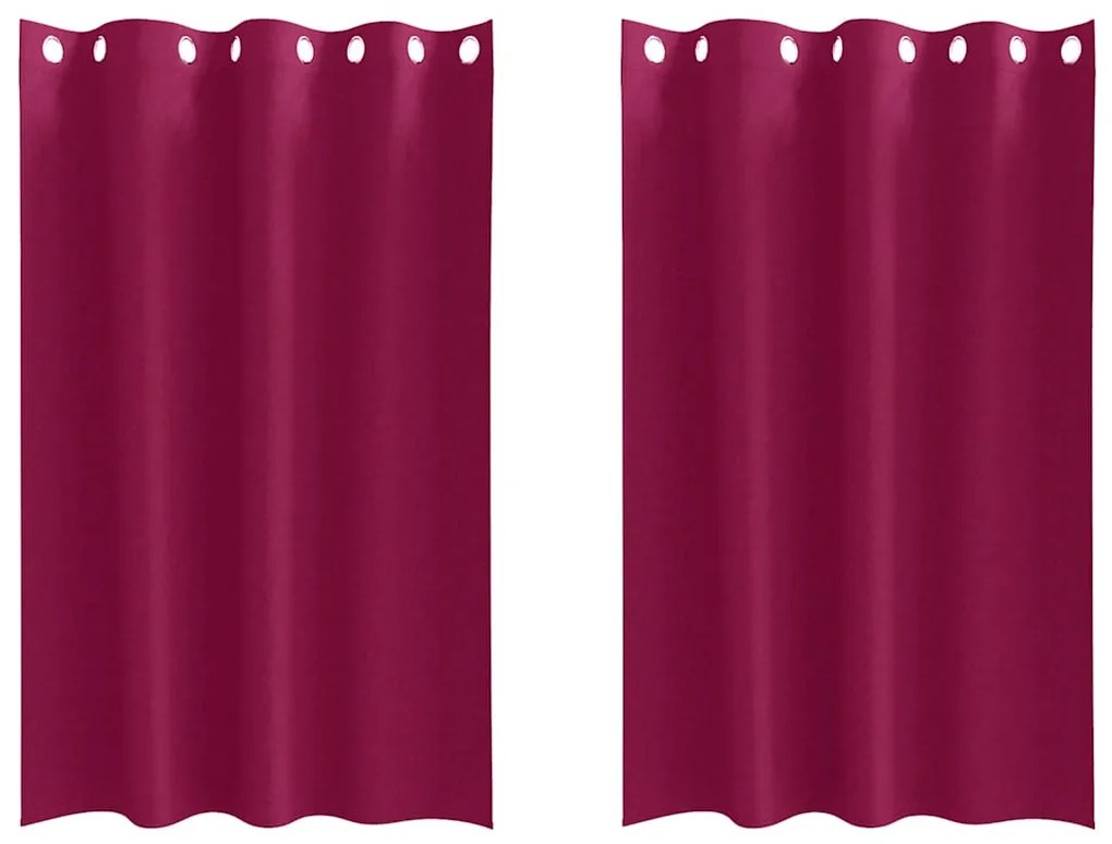 Függönyök függönyökkel 2 pcs Bordó 175x140cm Poliészter