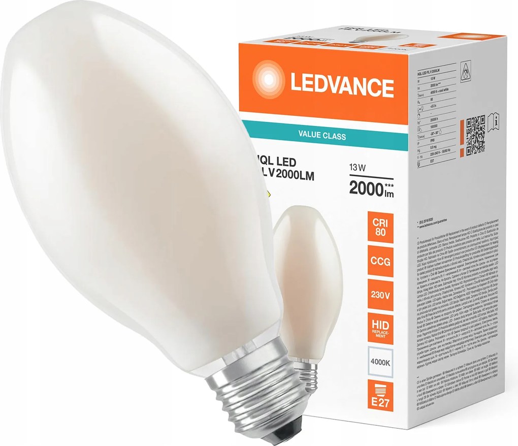 Led izzó Hql E27 13W 50W 2000lm 4000K Semleges Filament Ledvance