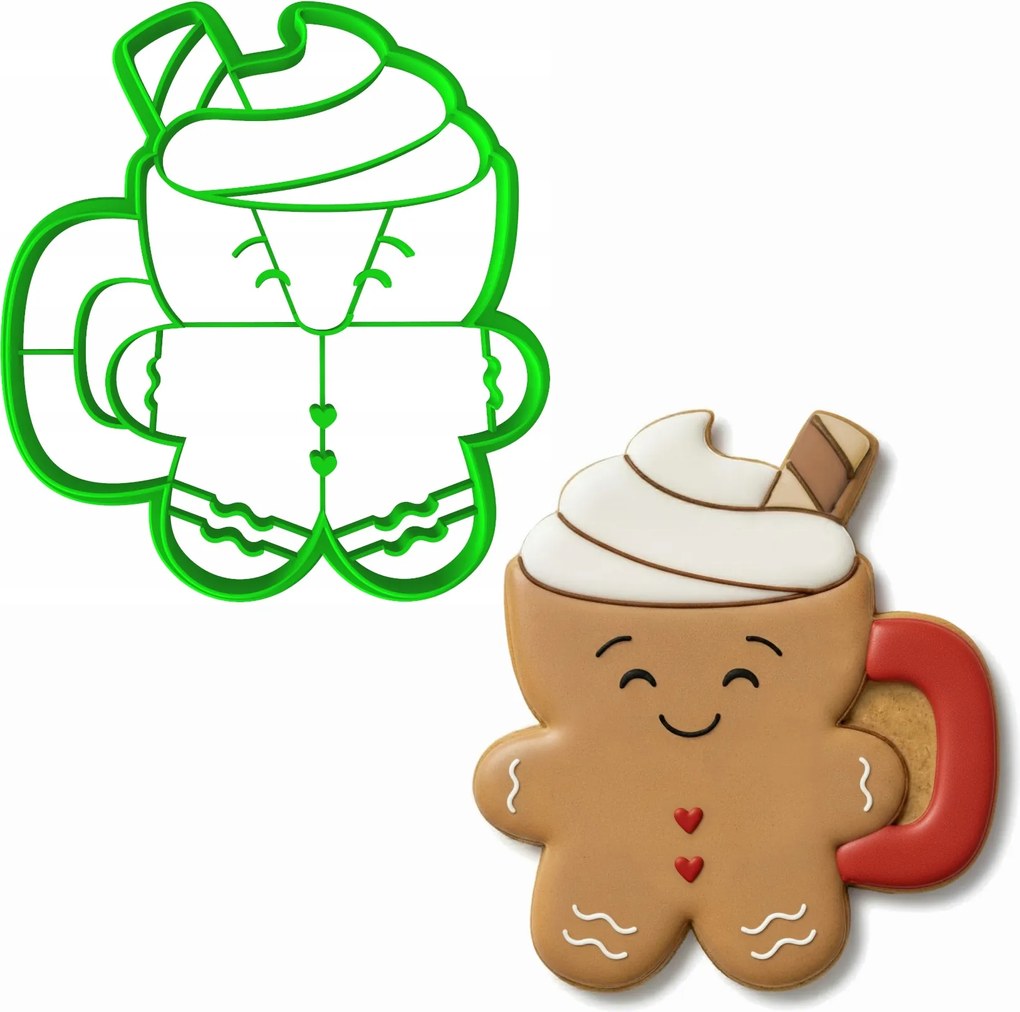 Karácsonyi Mézeskalács Forma Karácsonyra Bögre 10cm