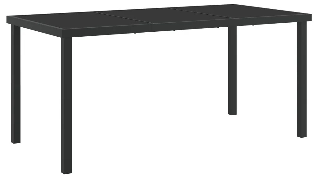 Kerti Tábla Fekete 160x80x73 cm Edzett Üveg