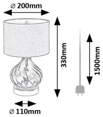 Rabalux 74034 - Asztali lámpa PIRELO 1xE14/25W/230V füstös