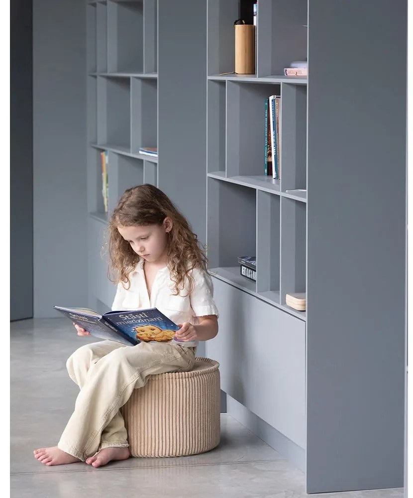 Világosbarna kordbársony gyerek puff – Wigiwama