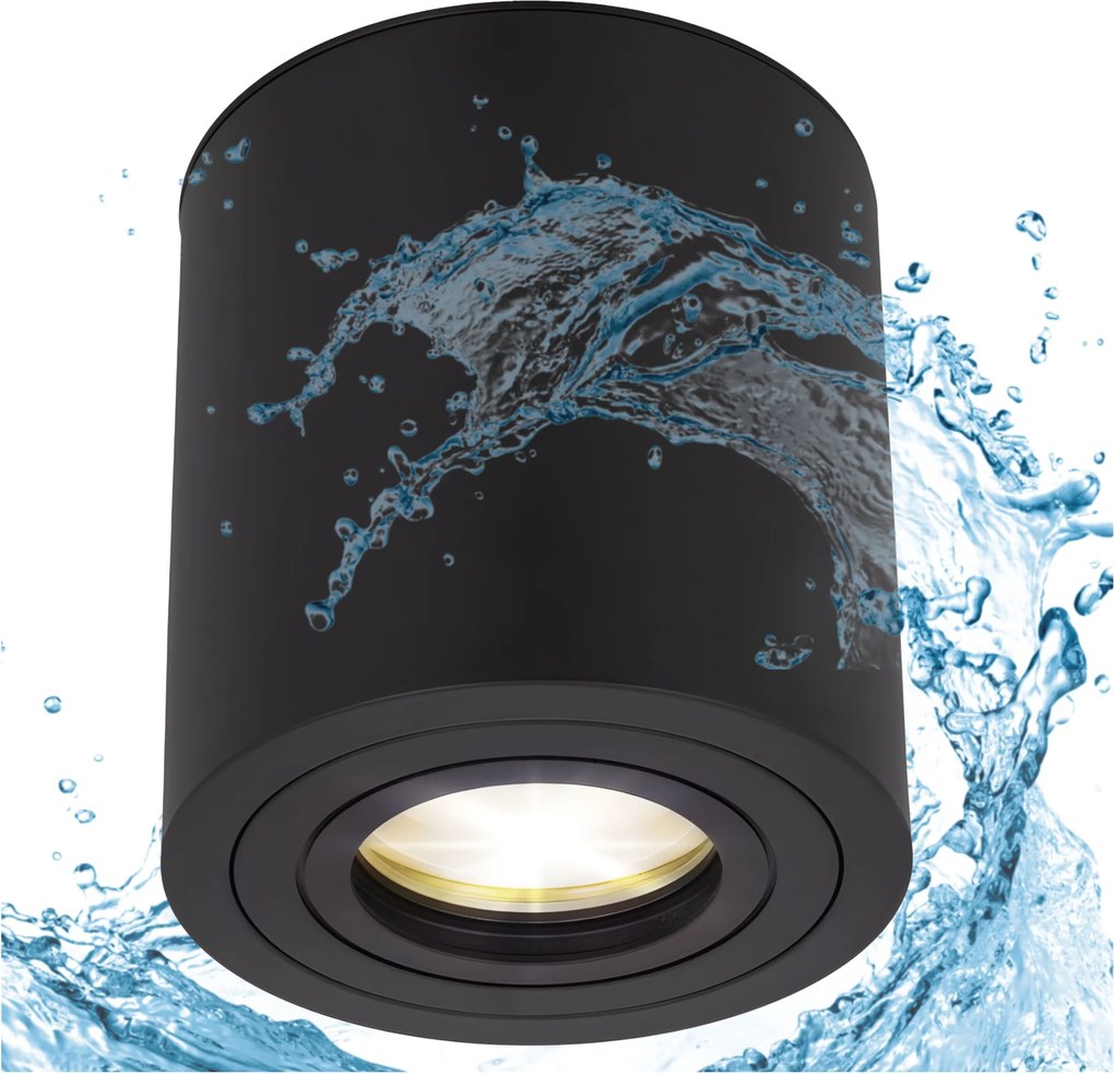 Falra szerelhető Led lámpatest GU10 Tuba Fürdőszoba mennyezeti lámpa Vízálló IP54