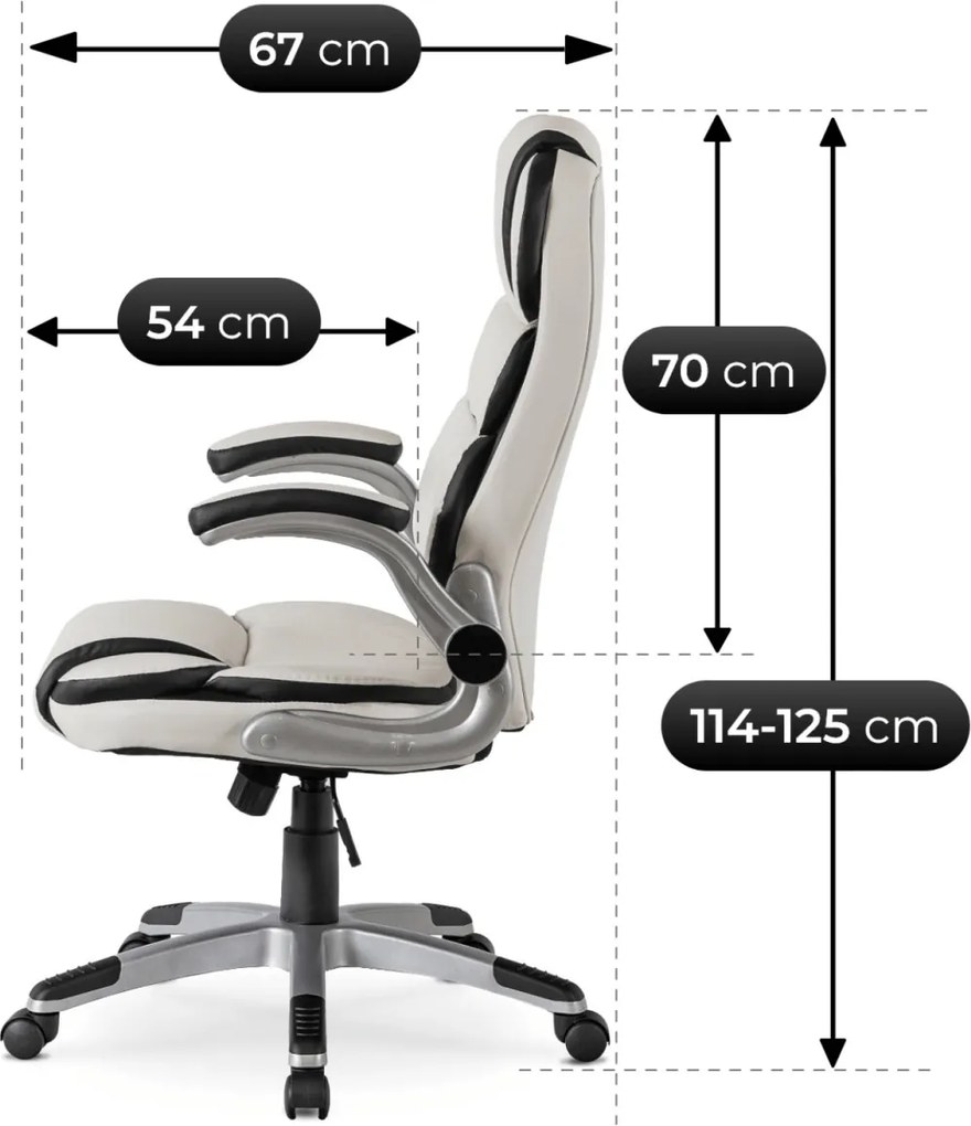 Forgószék fehér színben, műbőr kárpittal. LIVERPOOL