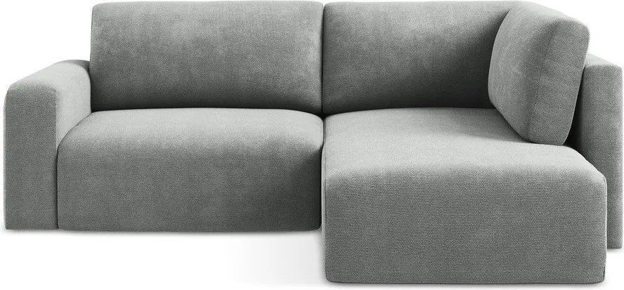 Szürke zsenília kinyitható-tárolóhelyes sarokkanapé (jobb oldali-L alakú) Kona – Makamii