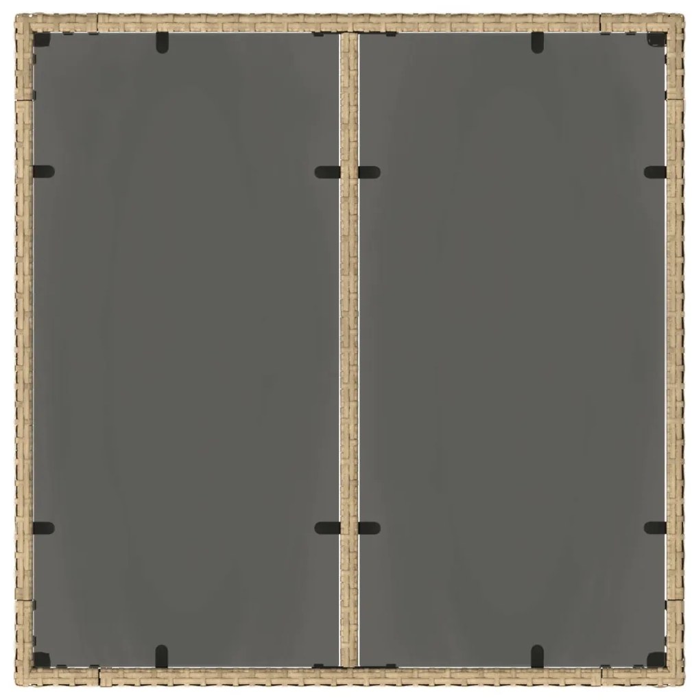 2 db Bézs Polirattan 90 x 90 x 75 cm UV-álló anyagok