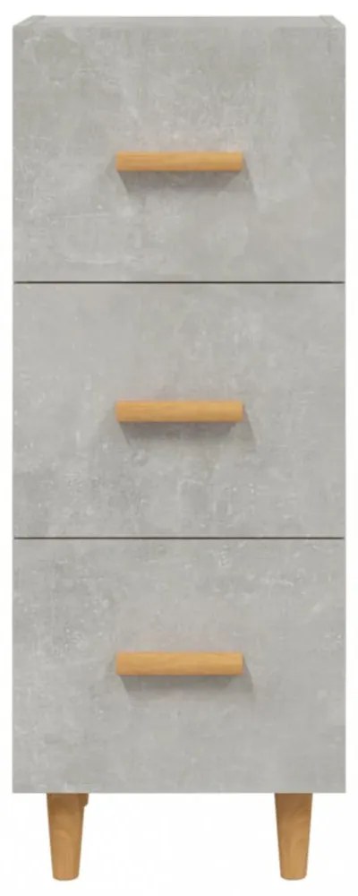 betonszürke szerelt fa tálalószekrény 34,5 x 34 x 90 cm