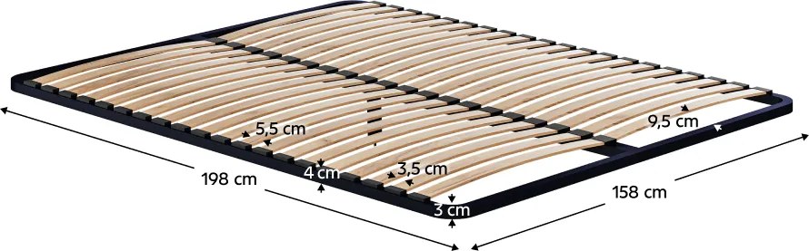 Ágyrács szilárd keretben, 160x200, fém ágyrács 2 NEW