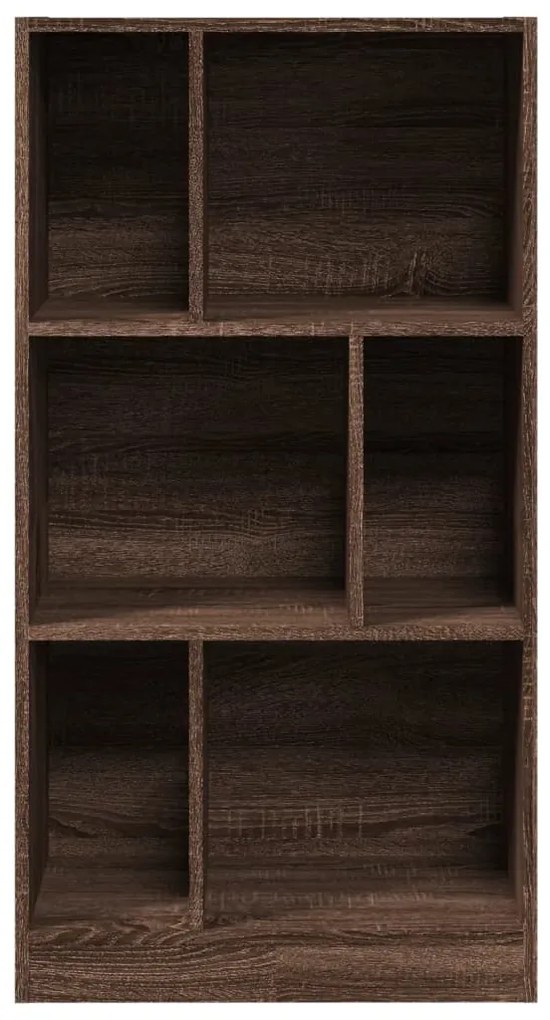 barna tölgy színű szerelt fa könyvszekrény 57x28,5x107,5 cm