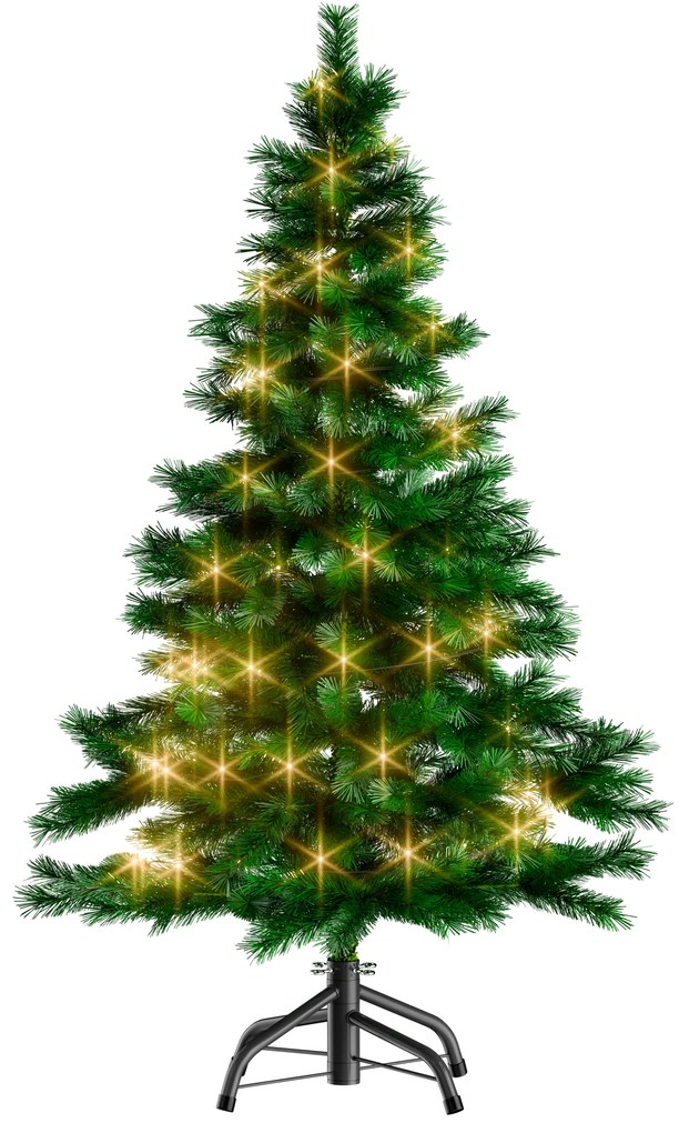 RUDOLPH műkarácsonyfa, 150cm, zöld, fényfüzérrel Casaria