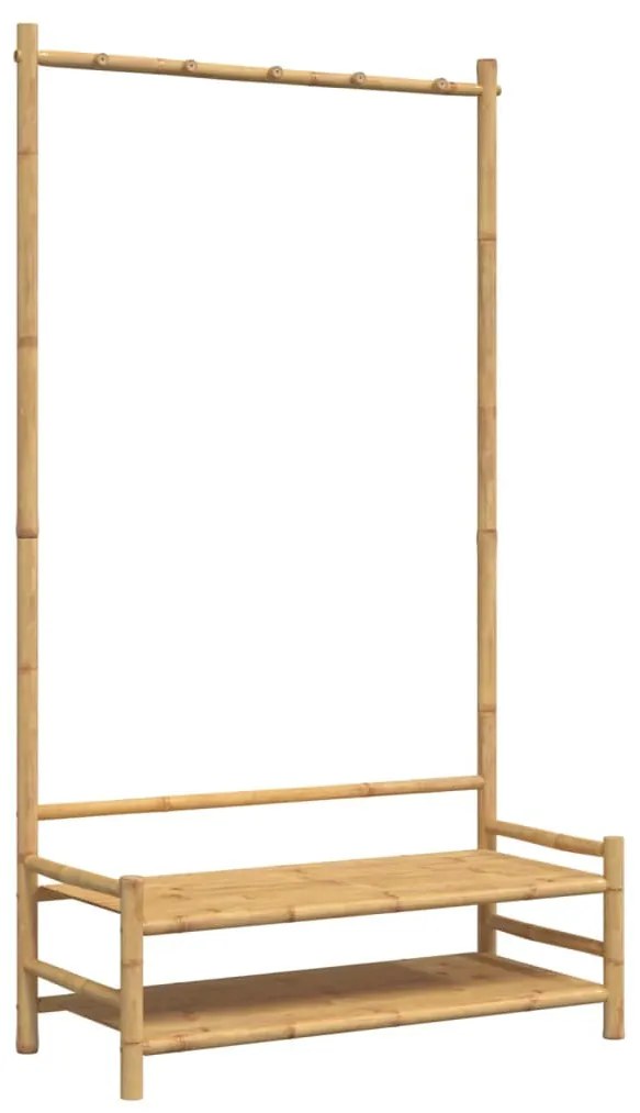 bambusz ruhaállvány polcokkal 103 x 40 x 183 cm