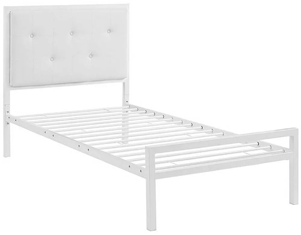 Hanna fém ágykeret ajándék ágyráccsal, több méretben és színben-Fehér 90x200 cm-es-fehér