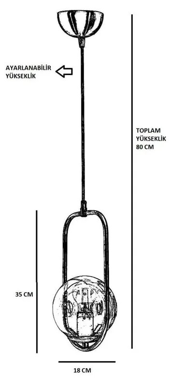 Függőlámpa fém búrával ø 18 cm Ahu – Opviq lights