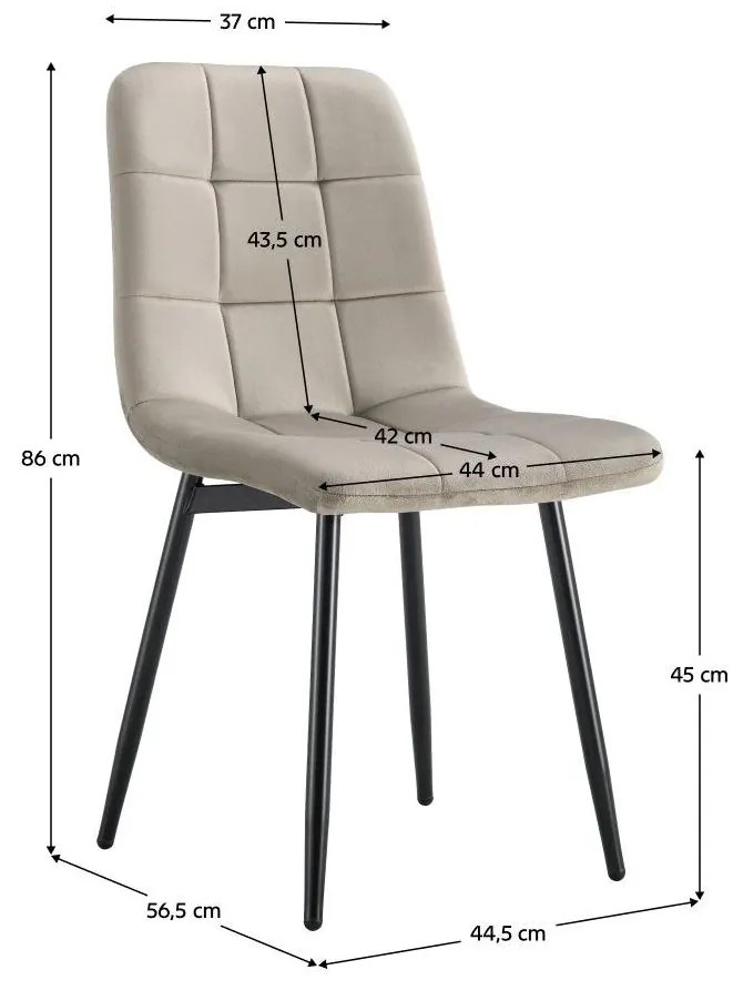 Étkezőszék Rameta 3 (szürkésbarna + fekete) . 1096928