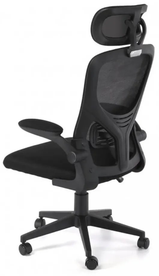 Ergonomikus irodai szék deréktámasszal, fejtámlával, fekete