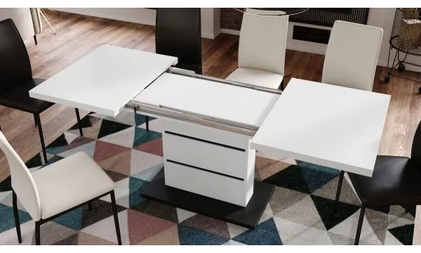 Kinyitható PAOLO étkezőasztal fehér/fekete