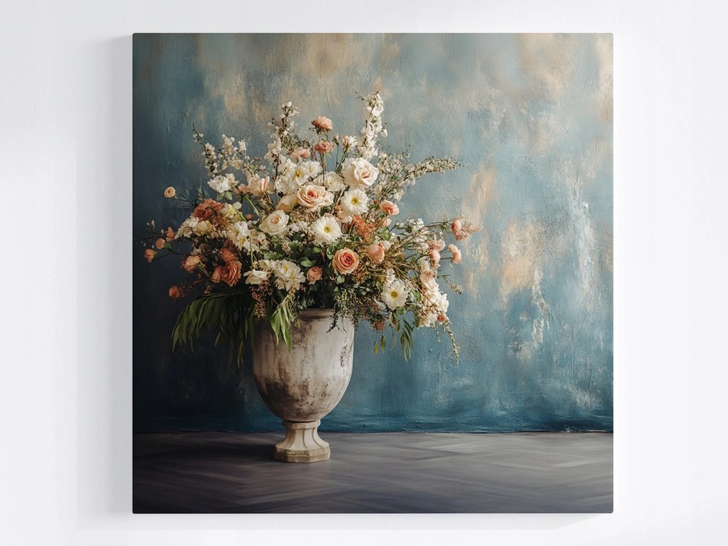 Poszter Dekoráció Retro Vintage Virágok Váza Virágtartó 40x40