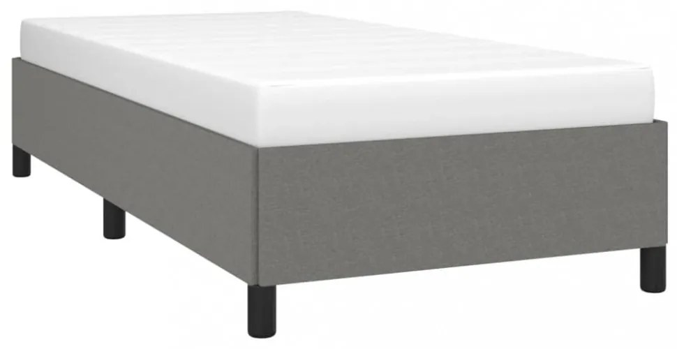 sötétszürke szövet ágykeret matrac nélkül 100x200 cm