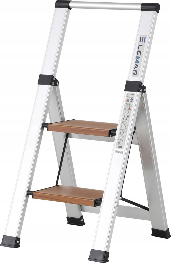 Háztartási létra 2 lépcsős alumínium összecsukható Slim Space Lemar 030302