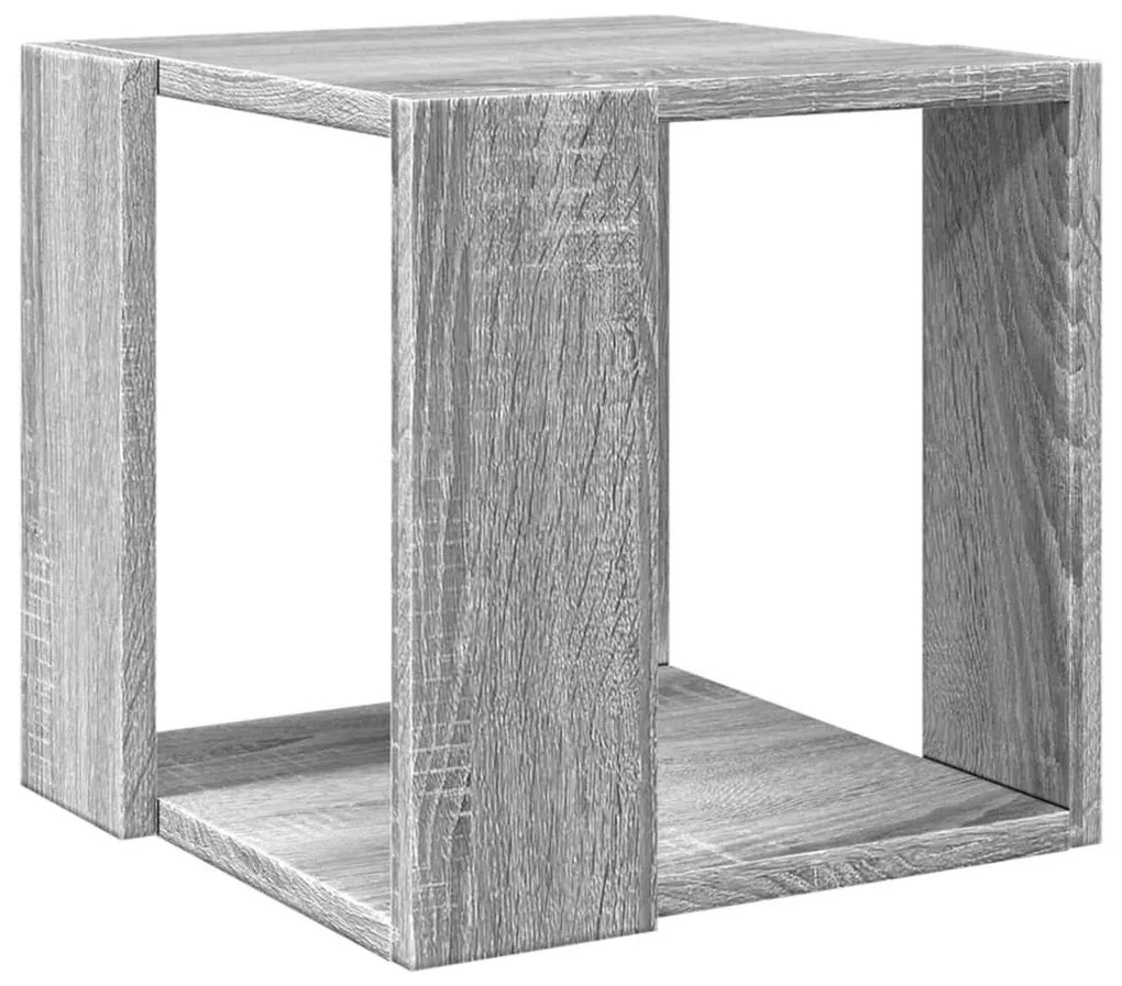 Szürke sonoma színű szerelt fa dohányzóasztal 32 x 32 x 30 cm