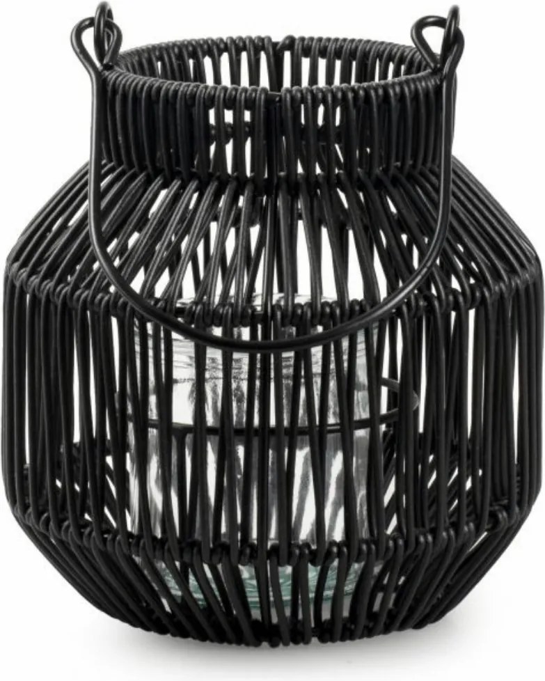 Fém lámpás MAREN HALO 18,5 cm, fekete