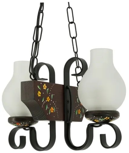 Brilagi - Láncos csillár QUEEN 2xE14/40W/230V bükk/wenge