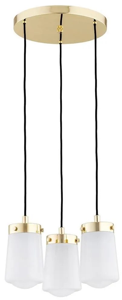 Argon 6164 - Csillár zsinóron PASADENA 3xE27/15W/230V arany/fehér