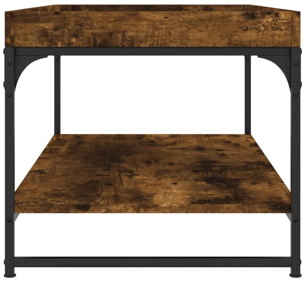 Füstös tölgy színű szerelt fa dohányzóasztal 100x49x45 cm
