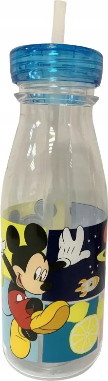 Mickey egér szívószálas kulacs 520ml kék