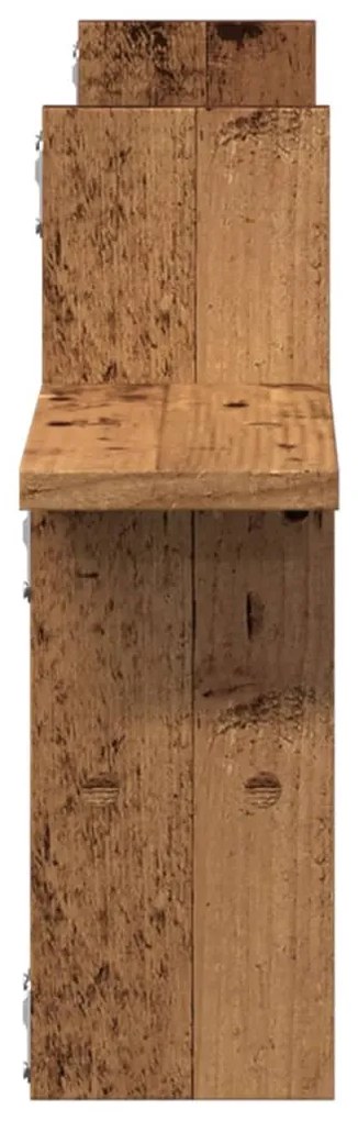 2 db antik fa színű szerelt fa fali polc 38 x 12 x 38 cm