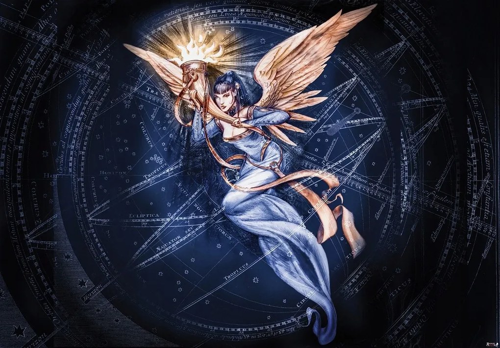 Flizelin fotótapéta 254x184 Angyal örök lángot hordoz +ragasztó