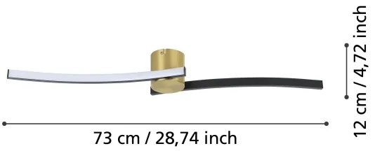 Eglo 901216 - LED Mennyezeti lámpa AIETA LED/12W/230V 4000K fekete