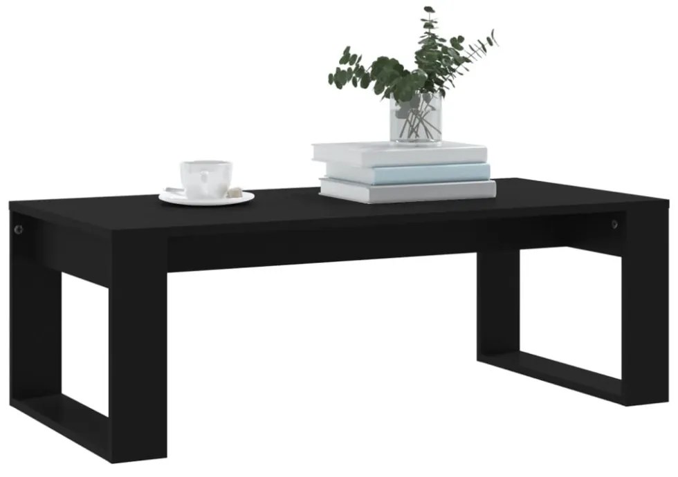 fekete szerelt fa dohányzóasztal 102 x 50 x 35 cm