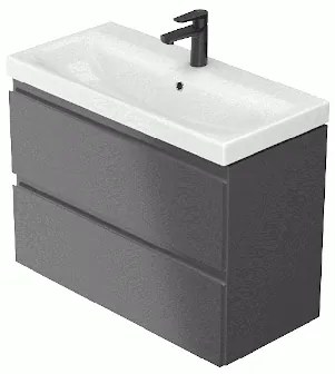 Cersanit Moduo Slim, falra akasztható mosdószekrény 80x38x57 cm, antracit matt, S590-089