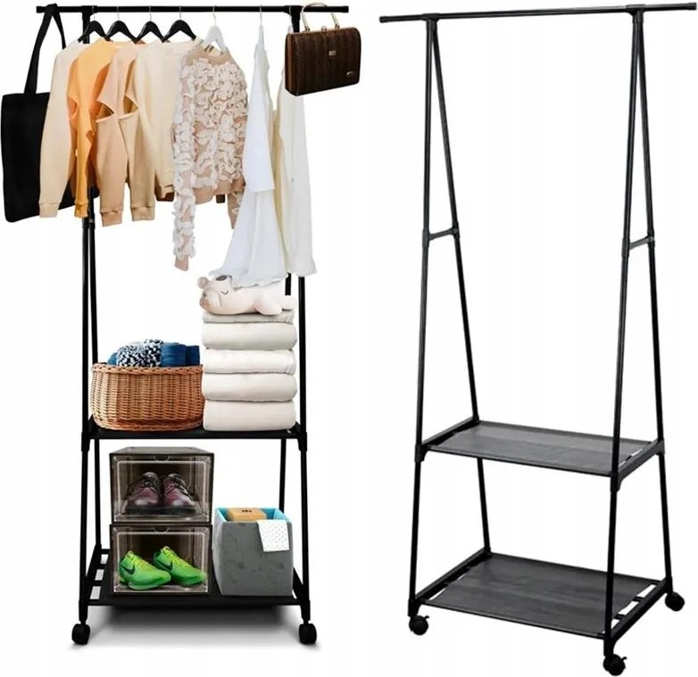 Ruhaakasztó Álló állvány Cipőtartó polc Összecsukható