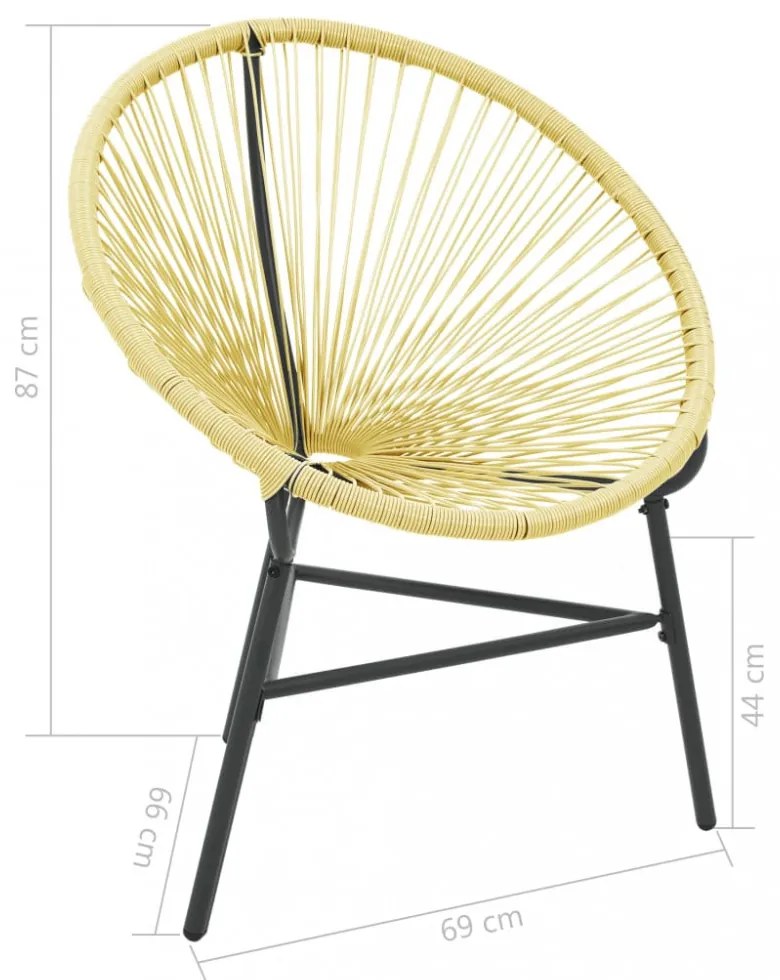 bézs polyrattan kerti Acapulco szék