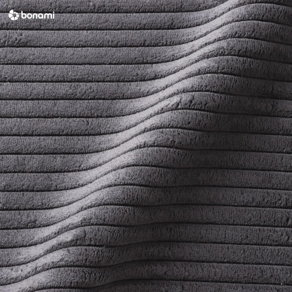 Szürke kárpitozott franciaágy tárolóhellyel ágyráccsal 180x200 cm Mattis Cord – Meise Möbel