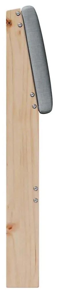 Kárpitozott fejtámla Világosszürke 90 cm Tömör fenyőfa