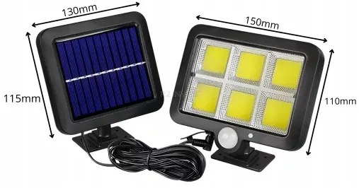 Szolár LED lámpa - 120 COB