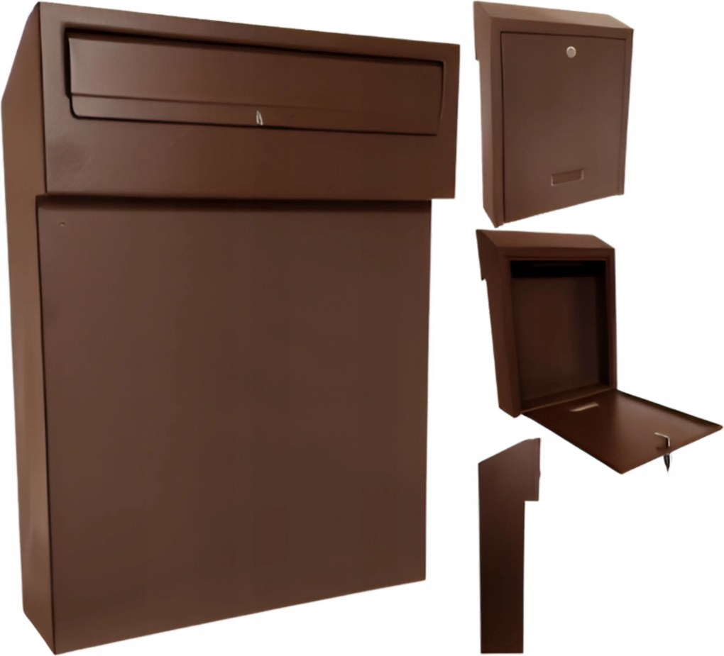 Átmenő Postaláda Kétoldalas Barna Nagy Kerítés