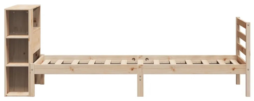 tömör fenyőfa könyvespolcos ágy matrac nélkül 100 x 200 cm