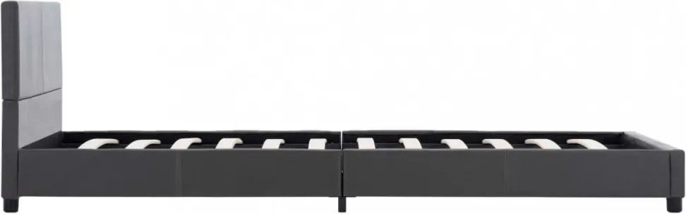 szürke műbőr ágykeret 100 x 200 cm