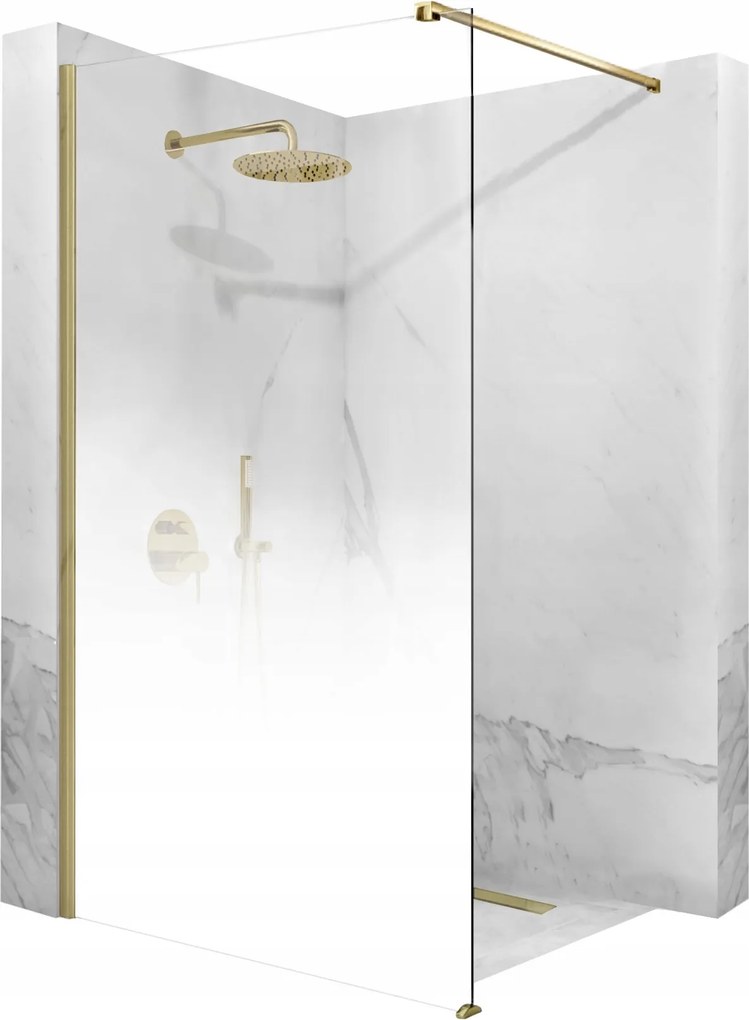 Zuhanyfal Walk In Arany 110cm Üveg Rea Aero Ombre Szálcsiszolt