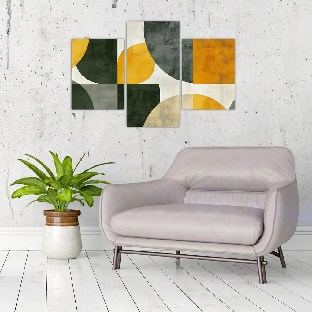 Kép - Olívazöld absztrakció (90x60 cm)