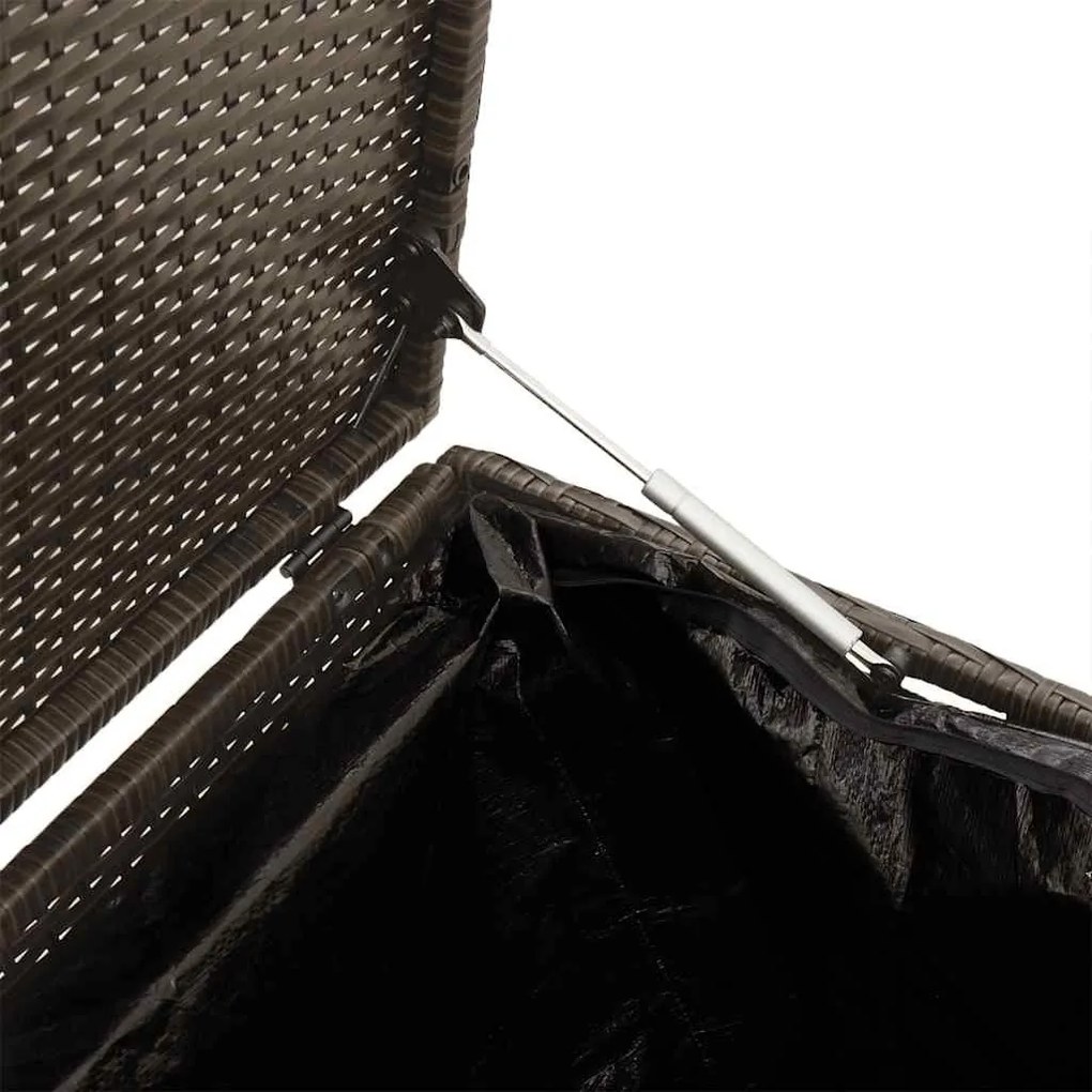 barna polyrattan kerti tárolóláda 110x50x58 cm