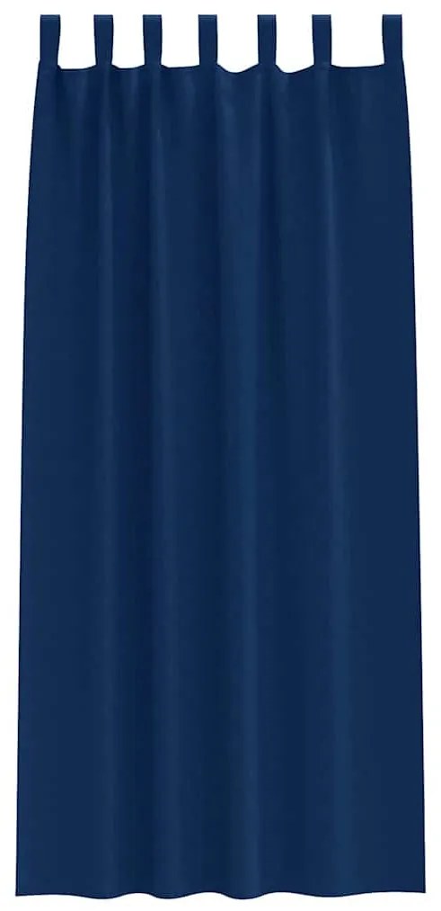 Függönyök függönyökkel 2 pcs Sötétkék 225 x 140 cm Poliészter