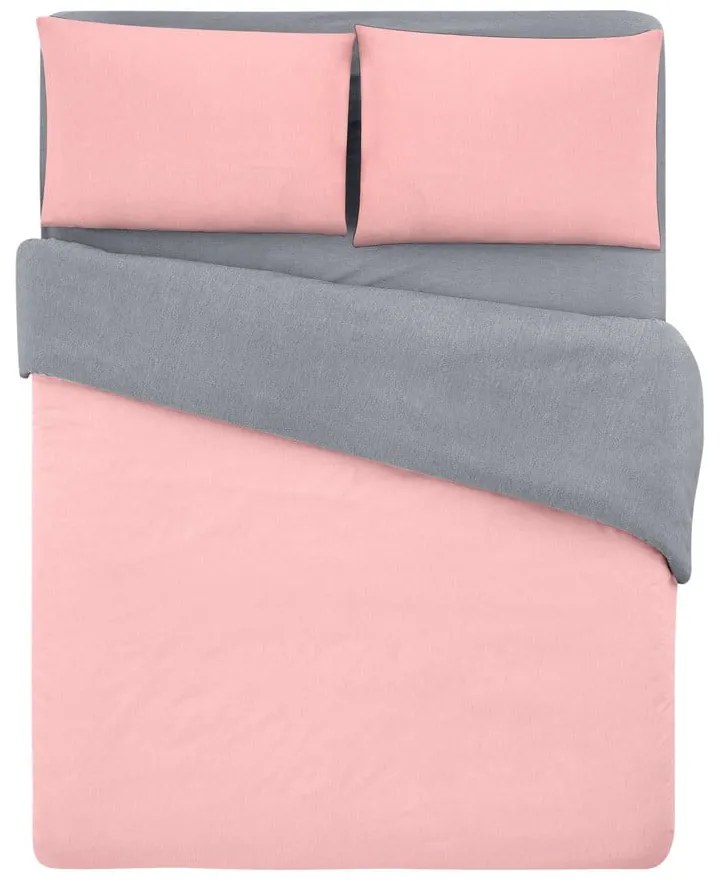 Lazacszínű-szürke kétszemélyes-hosszabbított pamut ágyneműhuzat lepedővel 200x220 cm – Mila Home