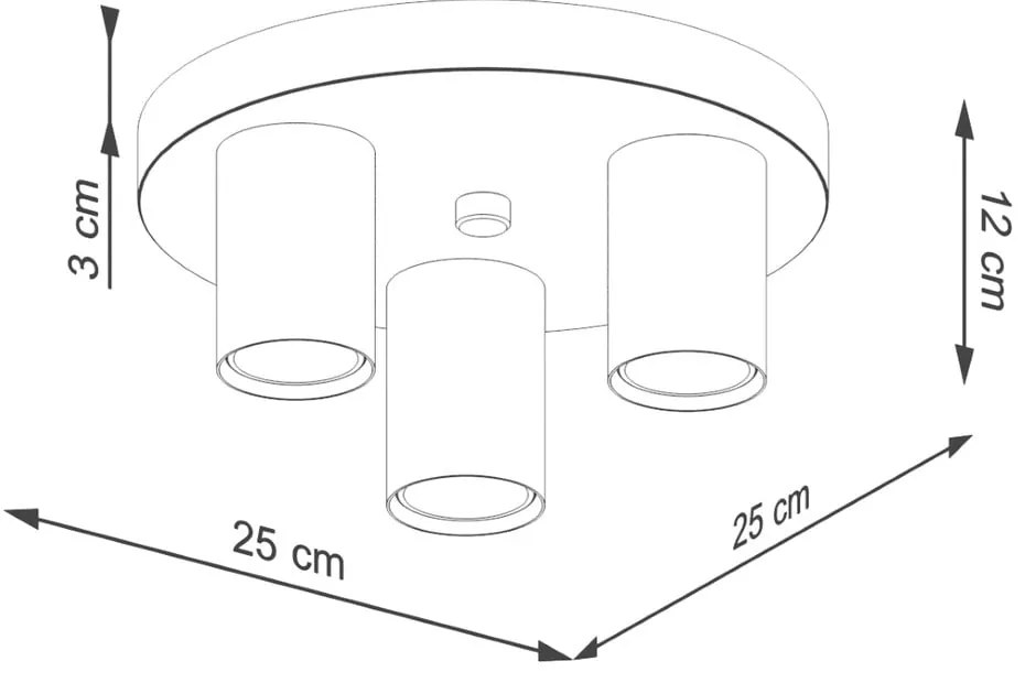 Fekete mennyezeti lámpa Castro – Sollux