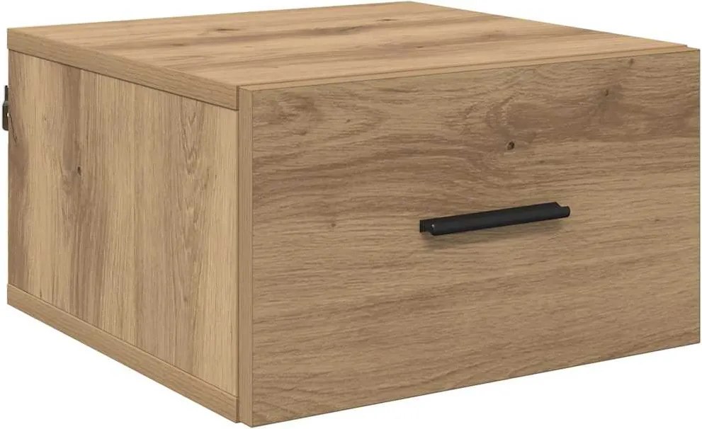 vidaXL Éjjeliszekrény fiókkal kézműves tölgy 35 x 35 x 20 cm Faanyag