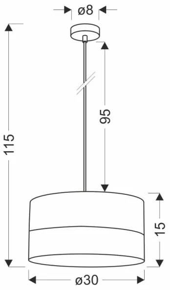 Csillár zsinóron PORTO 1xE27/60W/230V fekete/barna